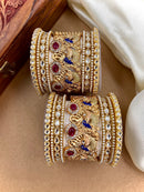 Wedding Chuda Kundan Pearl And Meenakari Openable Bangles Set