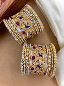 Wedding Chuda Kundan Pearl And Meenakari Openable Bangles Set
