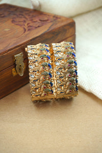 Wedding Chuda Opulent Kundan Meenakari Elegance Openable Bangle Set