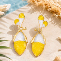 Etnico Fashion Gold Plated Anti Tarnish Floral Bud Design Drop Earrings Lightweight Fashion Jewellery for Women & Girls (WE003Y)