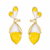 Etnico Fashion Gold Plated Anti Tarnish Floral Bud Design Drop Earrings Lightweight Fashion Jewellery for Women & Girls (WE003Y)