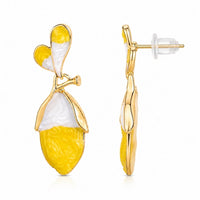 Etnico Fashion Gold Plated Anti Tarnish Floral Bud Design Drop Earrings Lightweight Fashion Jewellery for Women & Girls (WE003Y)