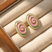 Etnico Fashion Gold Plated Anti Tarnish Spiral Design Stud Earrings for Women & Girls Lightweight Fashion Jewellery (WE005Mul)