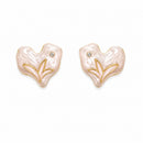 Etnico Fashion Gold Plated Anti Tarnish Heart Design Stud Earrings with Simulated Stone for Women & Girls Lightweight Fashion Jewellery (WE006W)