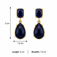 Etnico Fashion Gold Plated Anti Tarnish Blue Stone Drop Earrings for Women & Girls Teardrop Dangle Fashion Jewellery (WE014Bl)