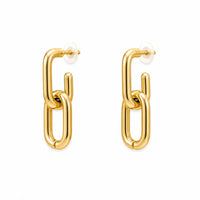 Etnico Fashion Gold Plated Anti Tarnish Link Chain Drop Earrings for Women & Girls Minimalist Statement Dangle Fashion Jewellery (WE015FL)