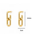 Etnico Fashion Gold Plated Anti Tarnish Link Chain Drop Earrings for Women & Girls Minimalist Statement Dangle Fashion Jewellery (WE015FL)