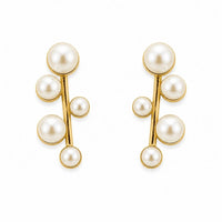 Etnico Fashion Gold Plated Anti Tarnish Pearl Drop Earrings for Women & Girls Fashion Jewellery (WE016W)