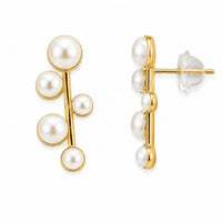 Etnico Fashion Gold Plated Anti Tarnish Pearl Drop Earrings for Women & Girls Fashion Jewellery (WE016W)