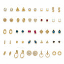 Etnico Fashion 25 Pairs Combo Anti Tarnish Set Latest Stylish Stud Earrings for Women and Girls Gold Plated Western Earrings Fashion Jewellery Collection Gift (WE020FL-CO)