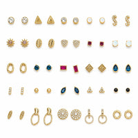 Etnico Fashion 25 Pairs Combo Anti Tarnish Set Latest Stylish Stud Earrings for Women and Girls Gold Plated Western Earrings Fashion Jewellery Collection Gift (WE020FL-CO)