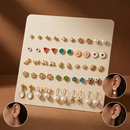 Etnico Fashion 25 Pairs Combo Anti Tarnish Set Latest Stylish Stud Earrings for Women and Girls Gold Plated Western Earrings Fashion Jewellery Collection Gift (WE021FL-CO)
