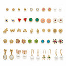 Etnico Fashion 25 Pairs Combo Anti Tarnish Set Latest Stylish Stud Earrings for Women and Girls Gold Plated Western Earrings Fashion Jewellery Collection Gift (WE021FL-CO)