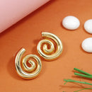 Tarohi Jewels Spiral Gold Plated Western Earring