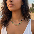 Etnico Fashion Gold Plated Anti Tarnish Multicolor Crystal Necklace for Women & Girls Stylish Fashion Jewellery (WN002Mul)