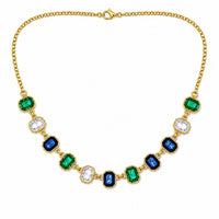 Etnico Fashion Gold Plated Anti Tarnish Multicolor Crystal Necklace for Women & Girls Stylish Fashion Jewellery (WN002Mul)