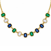 Etnico Fashion Gold Plated Anti Tarnish Multicolor Crystal Necklace for Women & Girls Stylish Fashion Jewellery (WN002Mul)