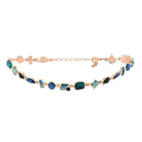 Etnico Fashion Gold Plated Anti Tarnish Multicolor Crystal Tennis Necklace for Women & Girls Stylish Fashion Jewellery (WN003Mul)