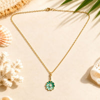 Etnico Fashion Gold Plated Anti Tarnish Floral Pendant Necklace with Faux Pearl for Women & Girls Stylish Fashion Jewellery (WN005)