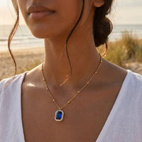 Etnico Fashion Gold Plated Anti Tarnish Blue Crystal Pendant Necklace for Women & Girls Stylish Fashion Jewellery (WN007Bl)