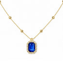 Etnico Fashion Gold Plated Anti Tarnish Blue Crystal Pendant Necklace for Women & Girls Stylish Fashion Jewellery (WN007Bl)