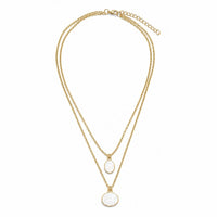 Etnico Fashion Gold Plated Anti Tarnish Layered Pendant Necklace for Women & Girls Stylish Double Layer Chain Necklace Fashion Jewellery (WN008W)