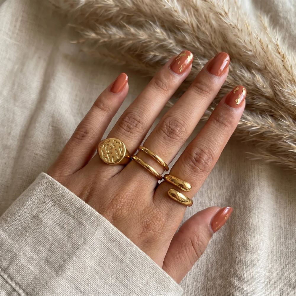 EtnicoFashion Gold Plated Rings Combo for Women & Girls Stylish Fashion Jewellery (Pack of 3) (WR004FL)