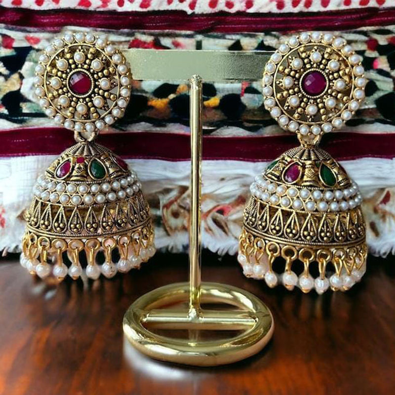 Knigght Angel Jewels Gold Plated Jhumki Earrings