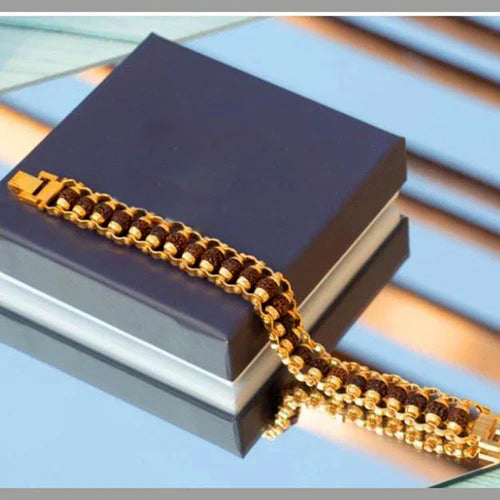 Lalita Creation Gold Plated Rudraksh Bracelet