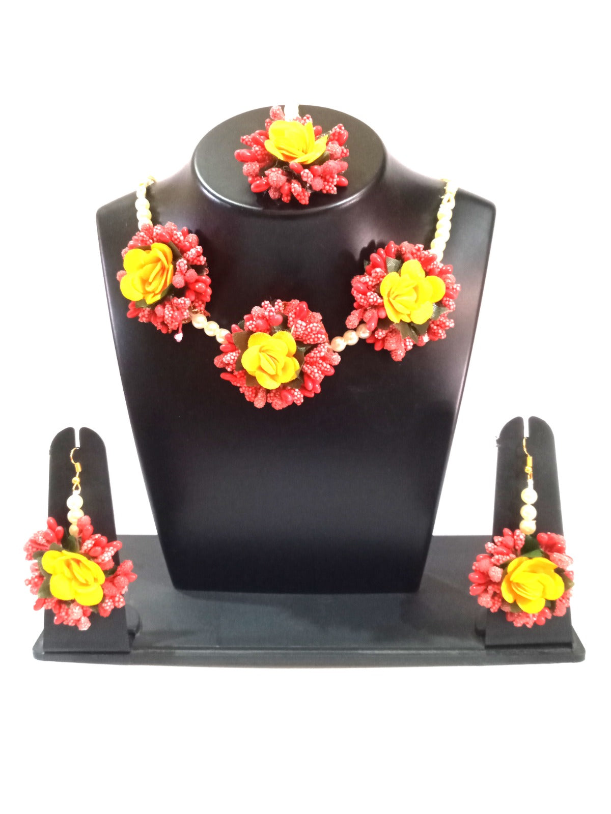 Kavya's Kreation Flower Necklace Set for Haldi Ceremony / Baby Shower