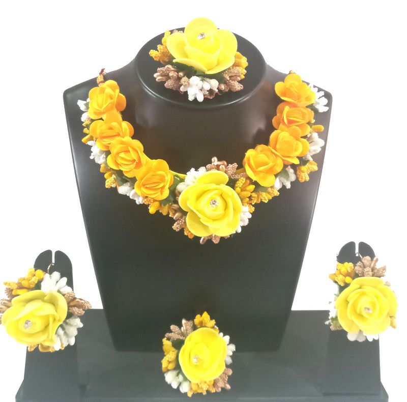 Kavya's Kreation Flower Necklace Set for Haldi Ceremony / Baby Shower