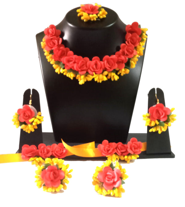 Kavya's Kreation Flower Necklace Set for Haldi Ceremony / Baby Shower