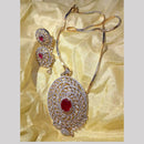 Dhirish International Stylish 2 Tone American Diamond Pendant Chain