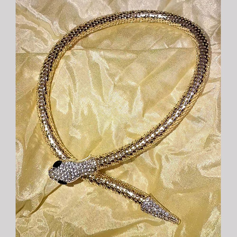 Dhirish International Collection Stylish 2 Tone Snake Pattern Bracelet