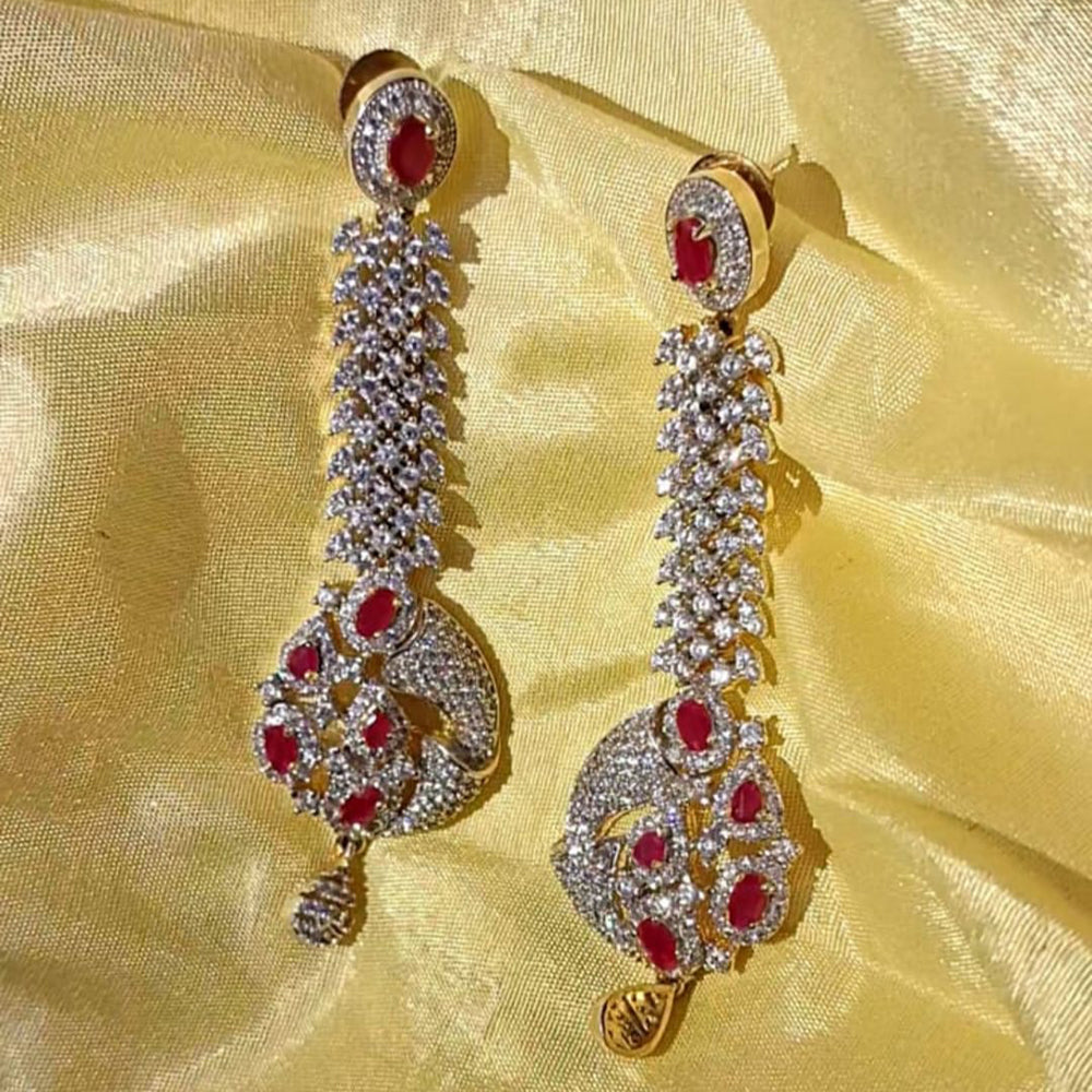 Dhirish International Sparkling American Diamond Dangler Earrings