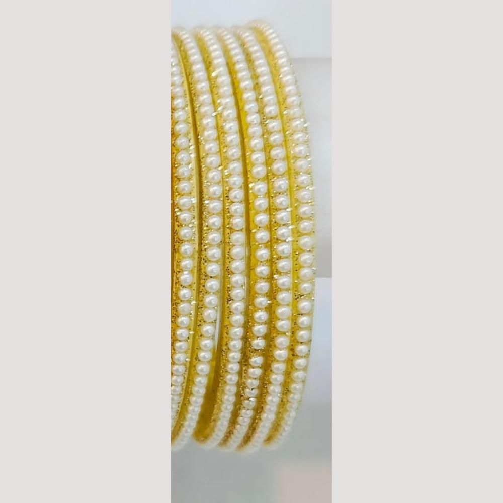 Chitra Bangles Glass Pearl Bangle Set (12 Piece In One Box)