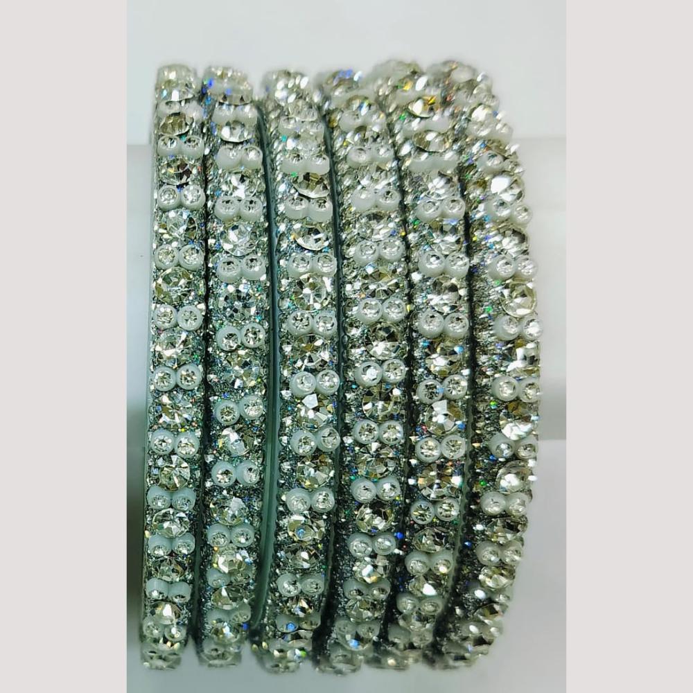 Chitra Bangles Glass Austrian Stone Bangle Set (8 Piece In One Box)