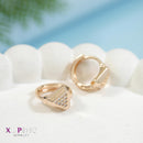 Tarohi Jewels Gold Plated Triangle Shaped Xuping Hoops Earring