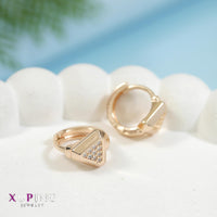 Tarohi Jewels Gold Plated Triangle Shaped Xuping Hoops Earring