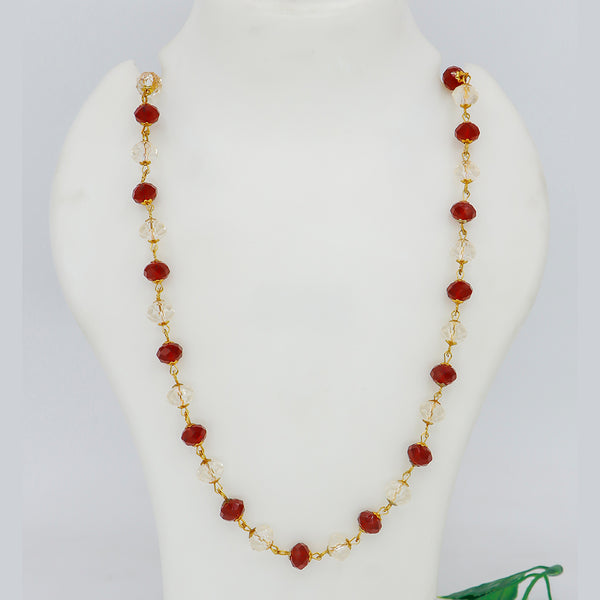 Mahavir Gold Plated Crystal Beads Necklace