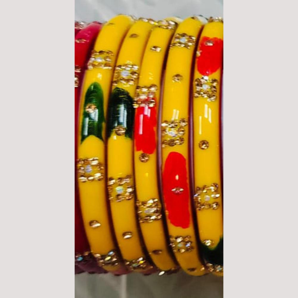 Chitra Bangles Multi Color Glass Bangle (8 Piece In 1 Box)