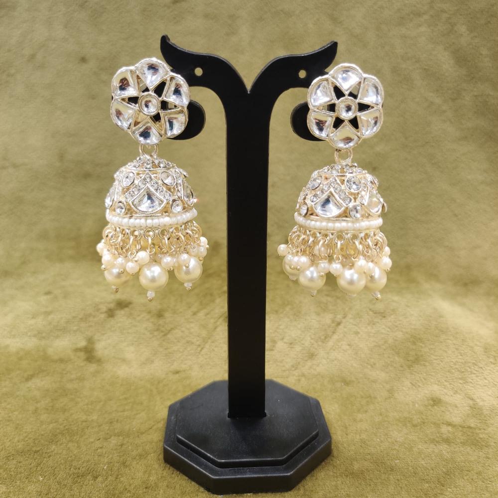 Dhwani Designer Kundan And Pearl Jhumki Earrings