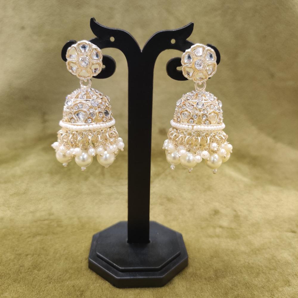 Dhwani Designer Kundan And Pearl Jhumki Earrings