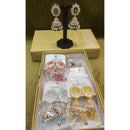 Dhwani Royal Kundan Pearl And Beads Meenakari Jhumki Earrings