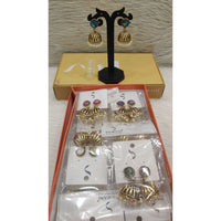 Dhwani Royal Pota Stone And Pearl Jhumki Earrings 