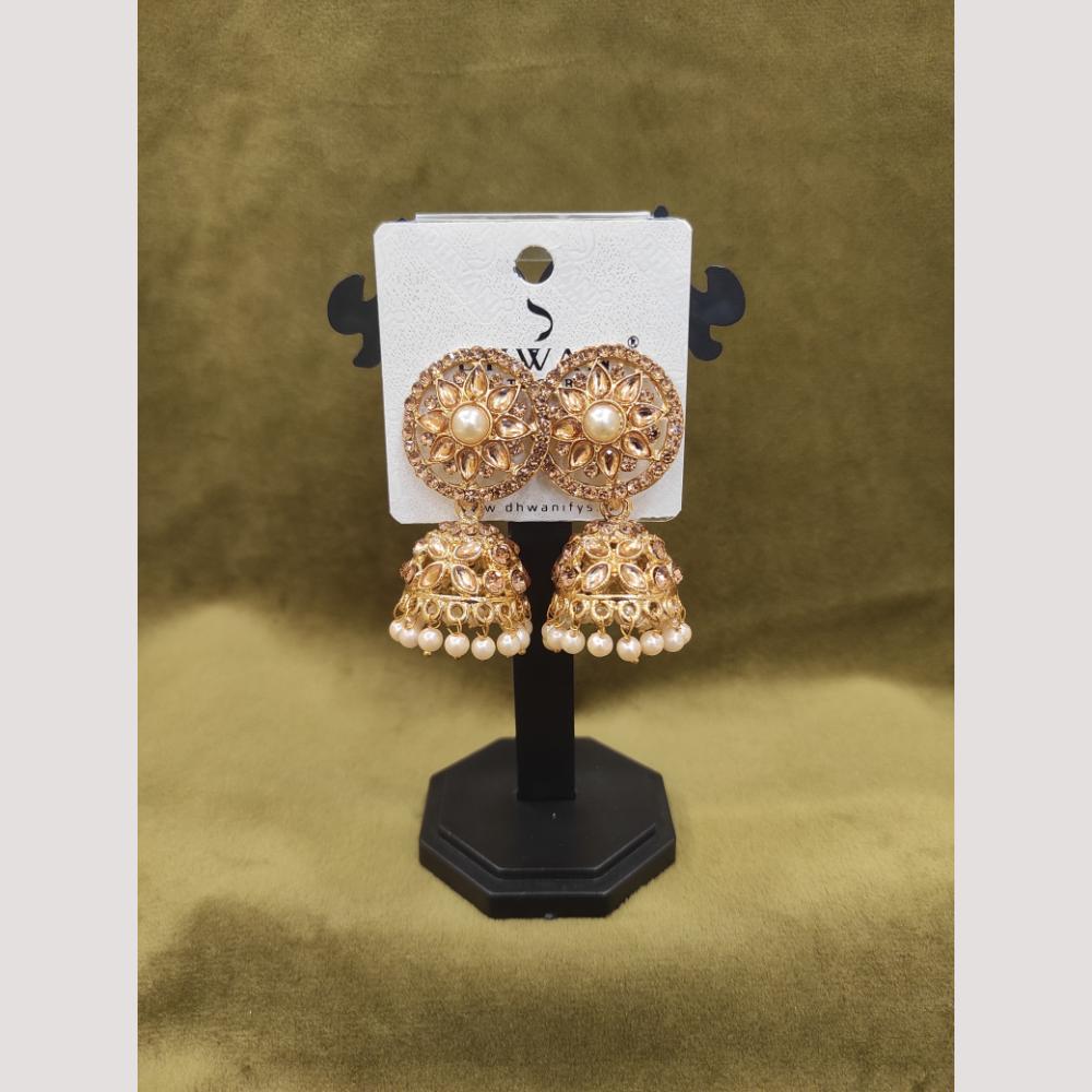 Dhwani Traditional Kundan Stone And Beads Jhumki Earrings