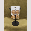 Dhwani Traditional Kundan Stone And Beads Jhumki Earrings