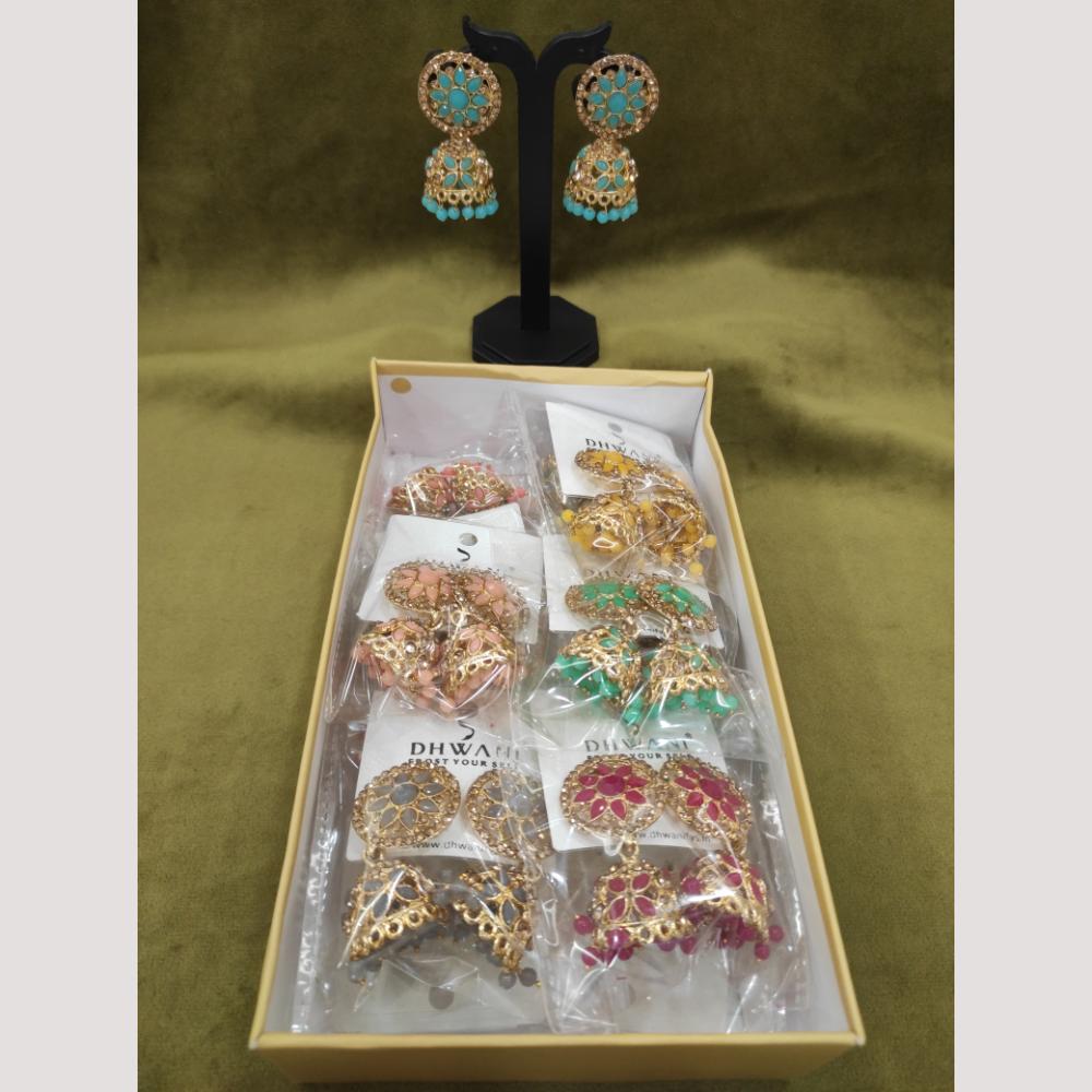 Dhwani Traditional Kundan Stone And Beads Jhumki Earrings