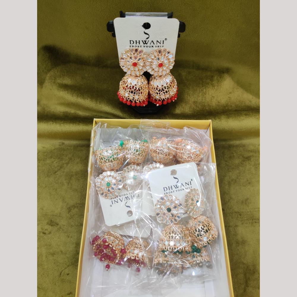 Dhwani Austrian Stone And Mirror Beads Jhumki Earrings