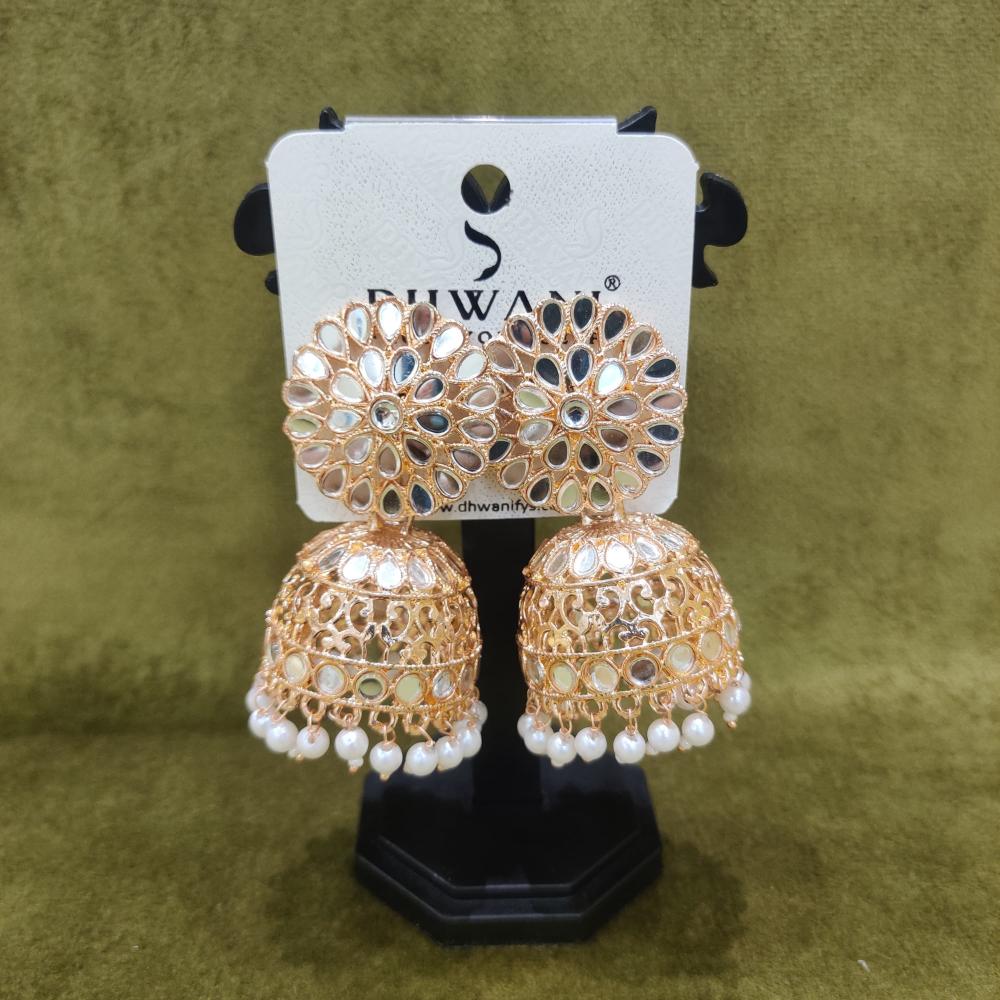 Dhwani Austrian Stone And Mirror Beads Jhumki Earrings